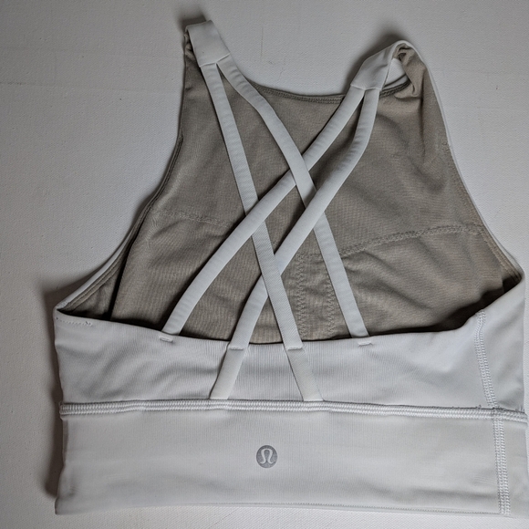 lululemon athletica Other - Lululemon Energy Bra White Luxtreme Mesh Workout Run Yoga Size 4 euc